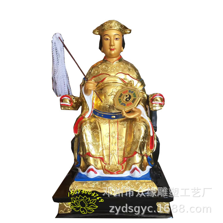 彩绘无声老母神像图片大全 玻璃钢材质道教劈山老母佛像