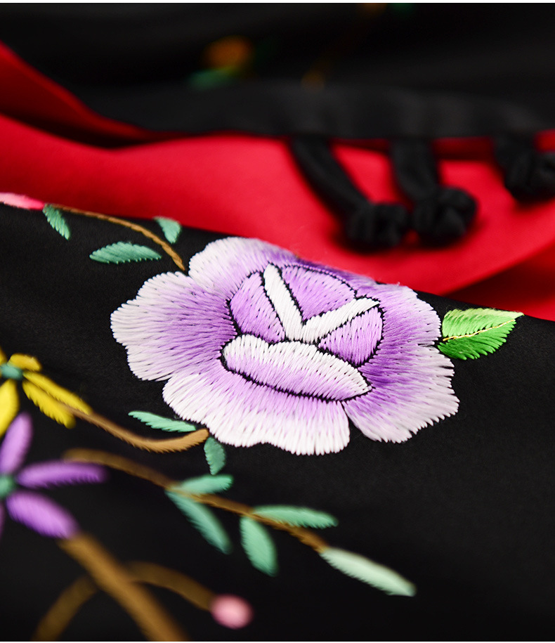 新款苏绣纯手工刺绣双层真丝披肩女喜庆牡丹花大气