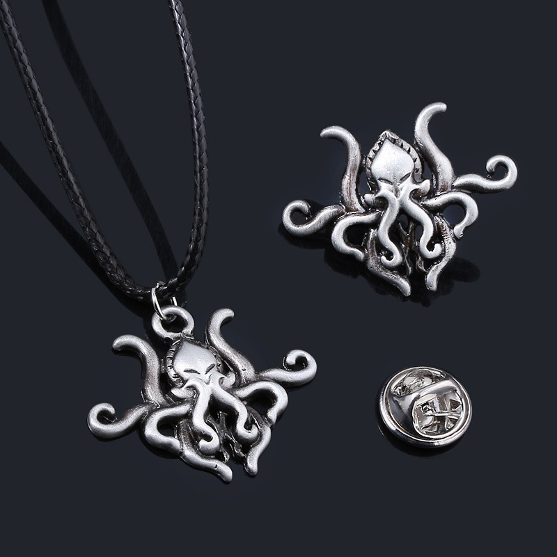 复古克苏鲁神话克总章鱼胸针克苏鲁的呼唤衬衫包包胸针徽章