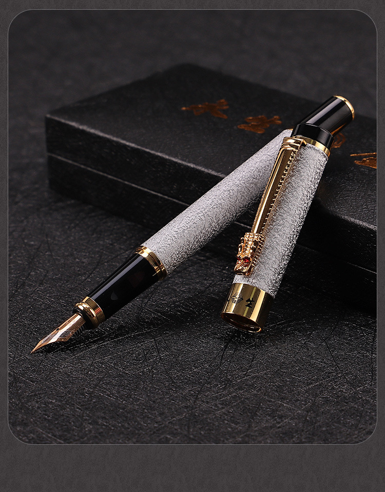 英雄旗下永生钢笔龙头磨砂商务办公签字书法金属学生钢笔礼品定制