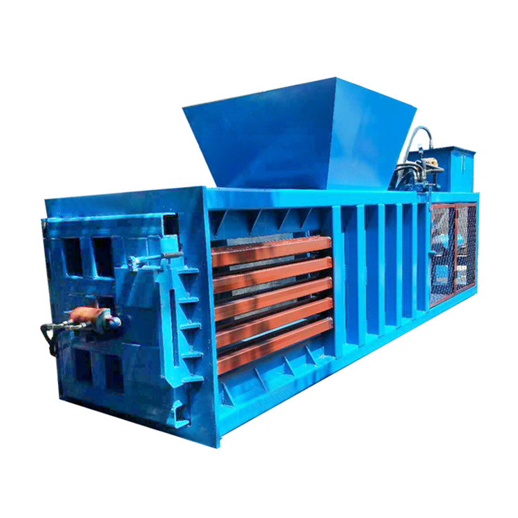 卧式液压废纸打包机 120吨易拉罐打包压块机带门卧式废纸箱打包机