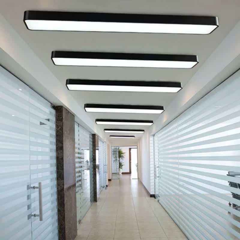 led长条吸顶灯办公室超市写字楼教室长方形木纹吊灯非标工程灯具