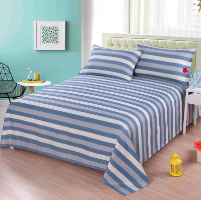 帆布床单被单三件套被套单人双人床单卡通花卉粗布床单被单批发