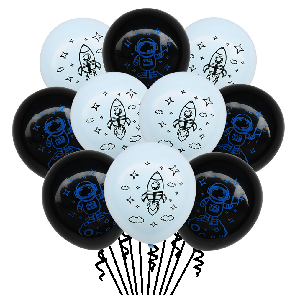 太空人气球 宇航员宇宙飞船乳胶气球 卡通科幻生日主题派对装饰
