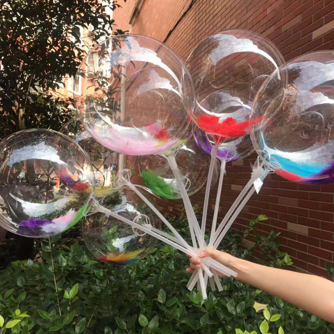 地推小礼品透明波波球 派对装饰七彩闪光网红发光波波球 气球批发