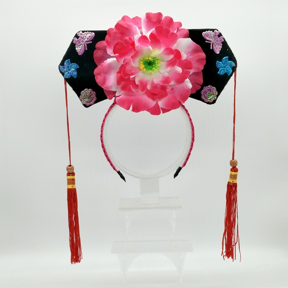 格格帽 儿童古装头饰 满族格格头饰旗头清朝发箍女童古代帽道具