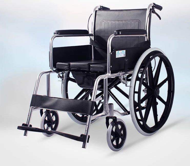 坐便椅老人可折叠铝合金座厕椅残疾人坐便器孕妇带轮马桶椅