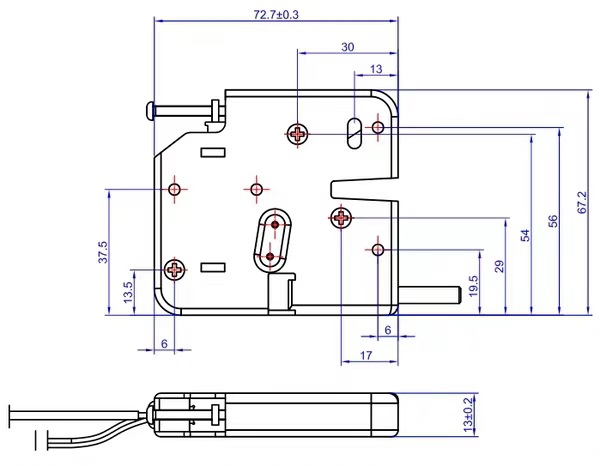 厂家直销 推杆电磁锁 快递柜电磁锁 售货机电磁锁 12v