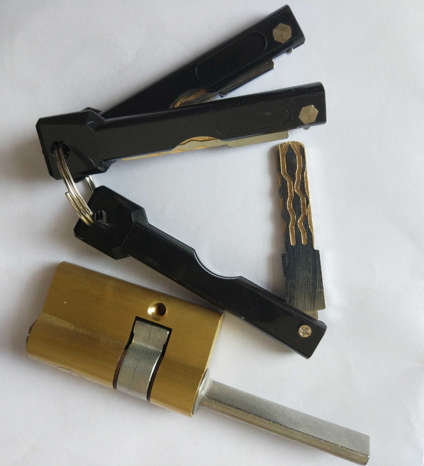 定制铜叶片智能锁芯八轨道c级指纹锁芯自动门锁芯伸缩锁芯铜锁芯