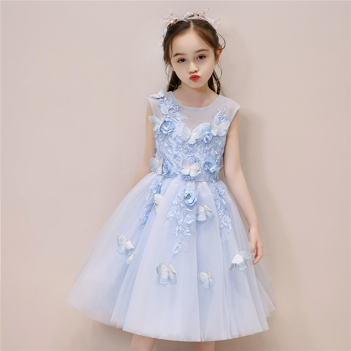儿童礼服公主裙女童花仙子女童模特演出蓬蓬纱2019钢琴演出小礼服