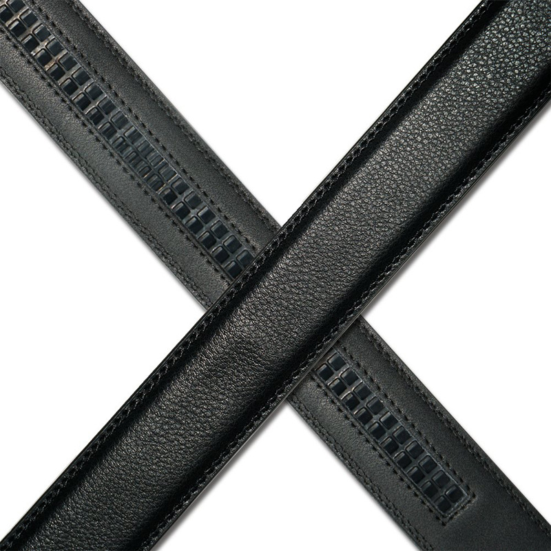 logo定制 男士时尚黑色真皮皮带自动扣棘轮礼品腰带厂家直销