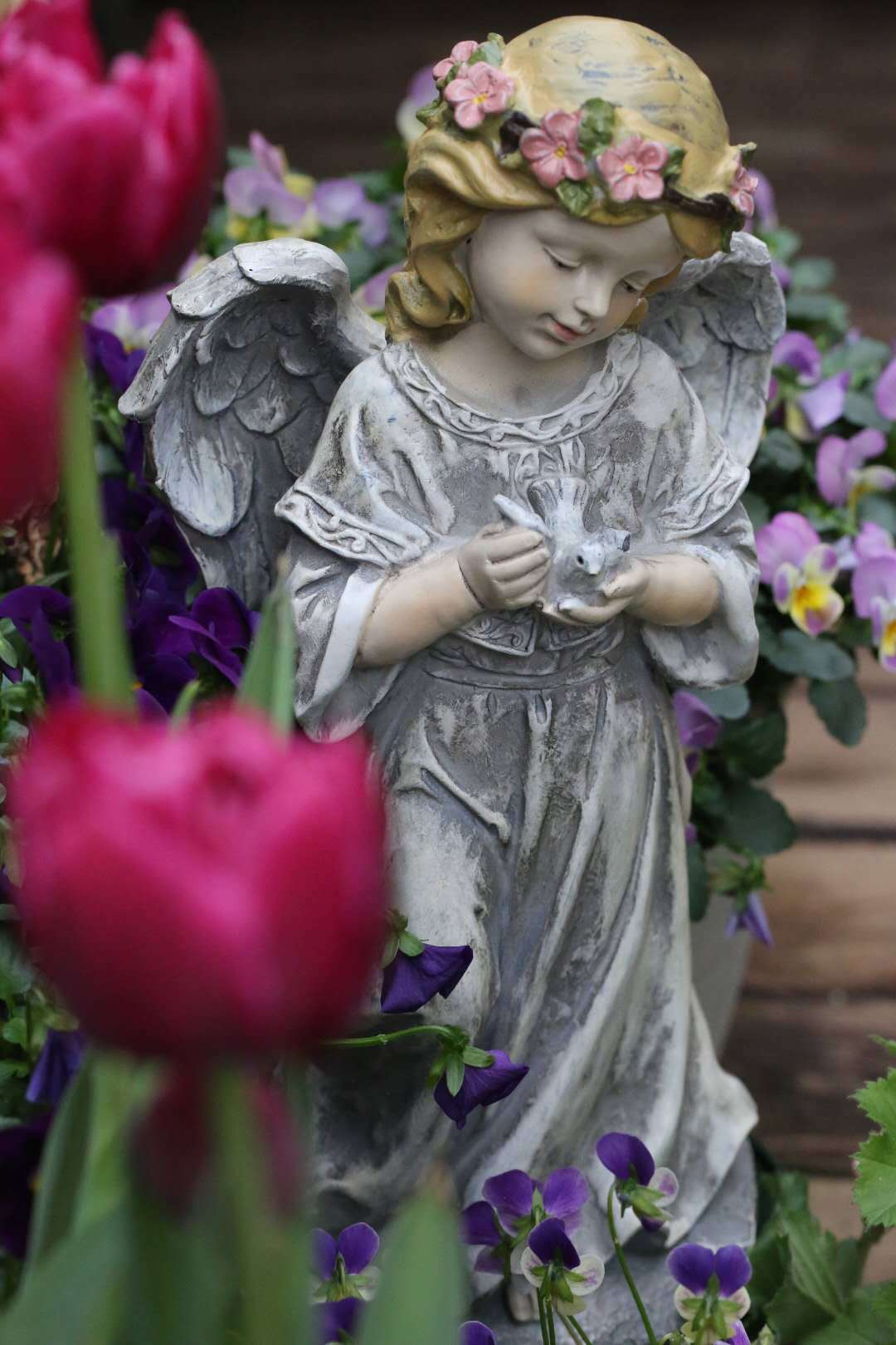 庭院装饰北欧乡村园艺装饰品 少女人物小天使花仙子创意摆件