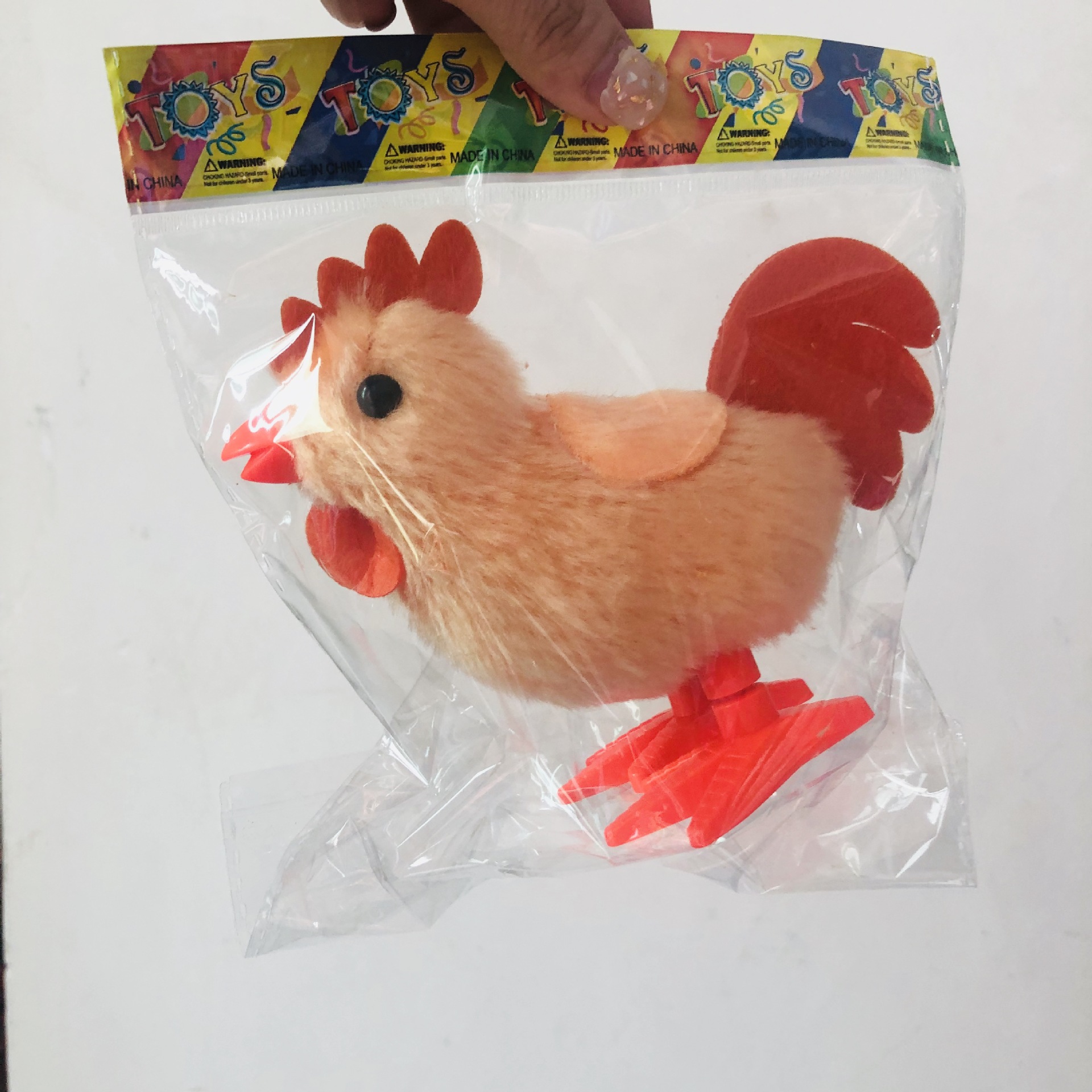 儿童男孩女孩宝宝上链发条毛绒小公鸡可爱玩具创业地摊货源