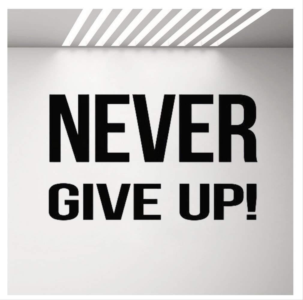 never give up大尺寸励志英文标语精雕墙贴装饰