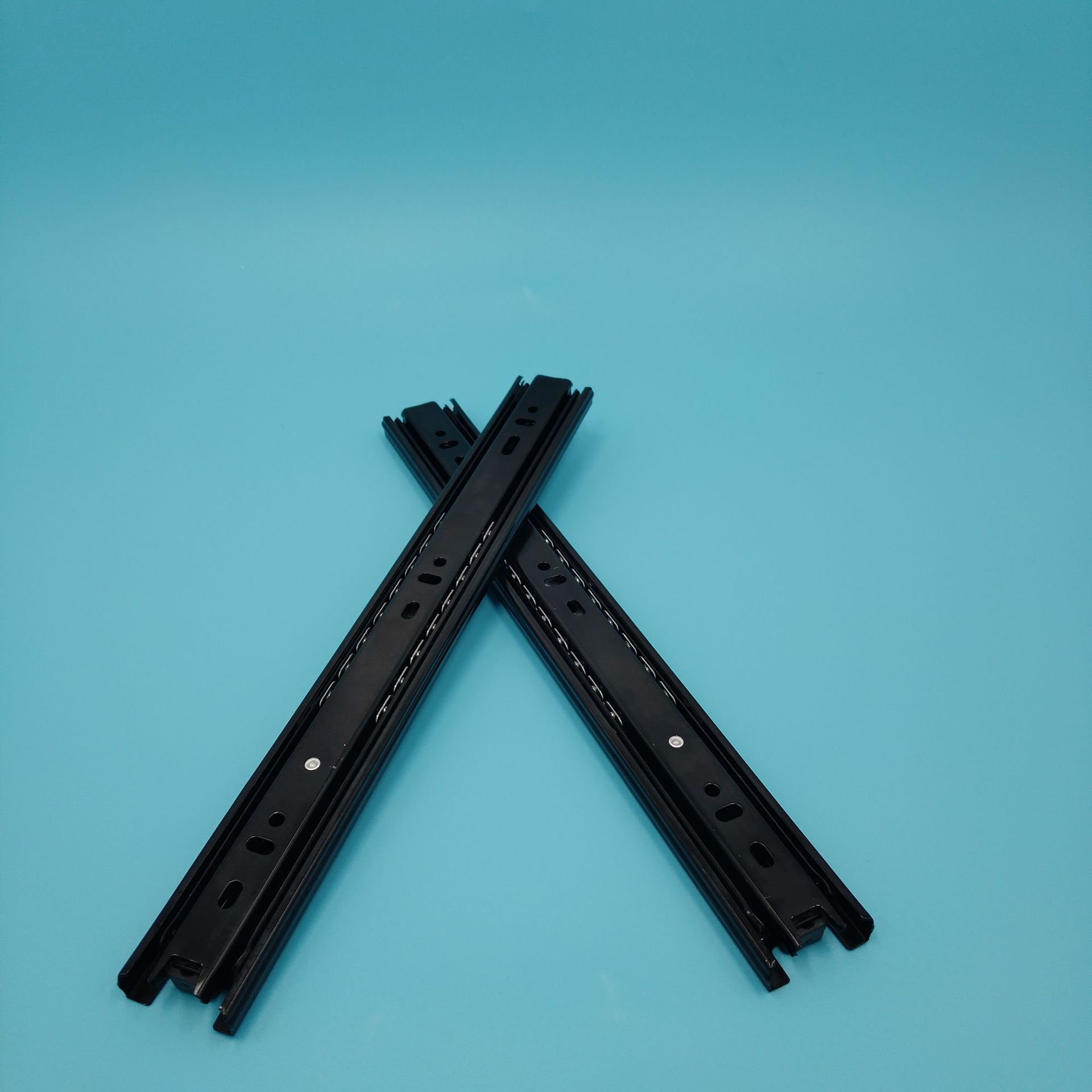 三折静音滑轨 35宽钢珠滑轨 家具抽屉滑轨