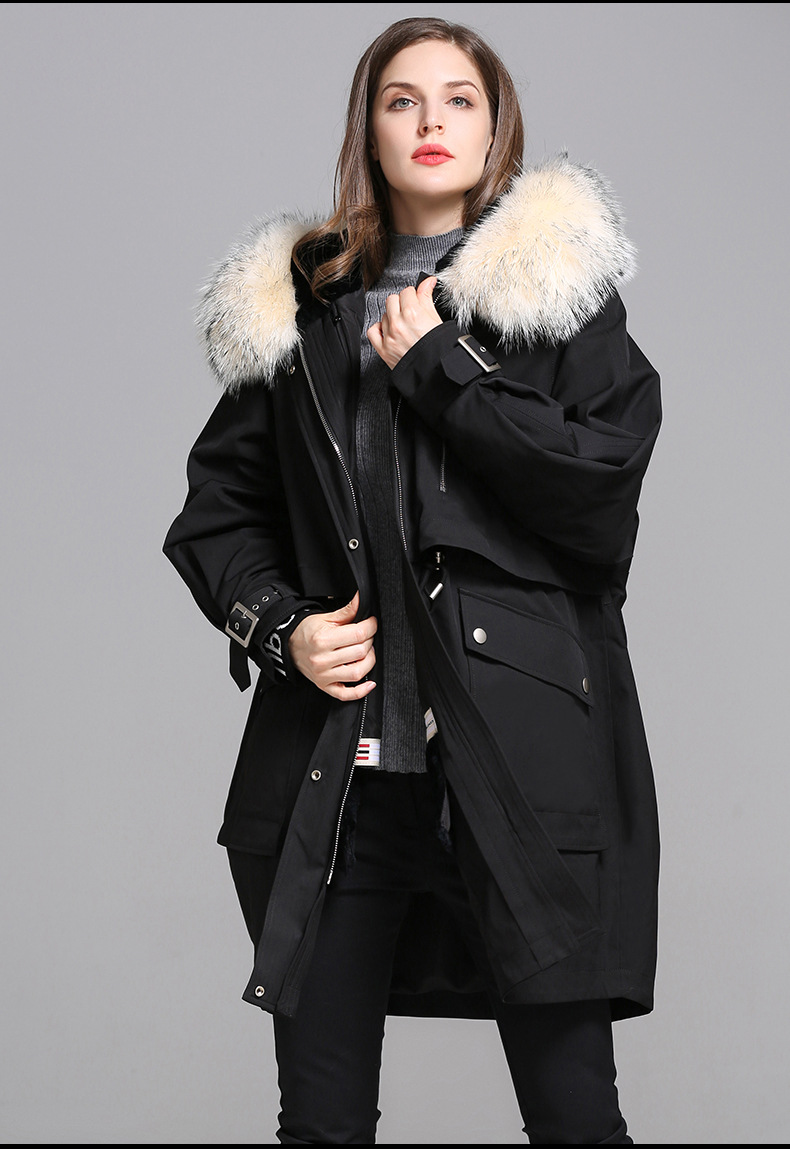 皮草派克服女2019冬季新款中长款内胆可拆皮毛一体尼克大衣外套潮