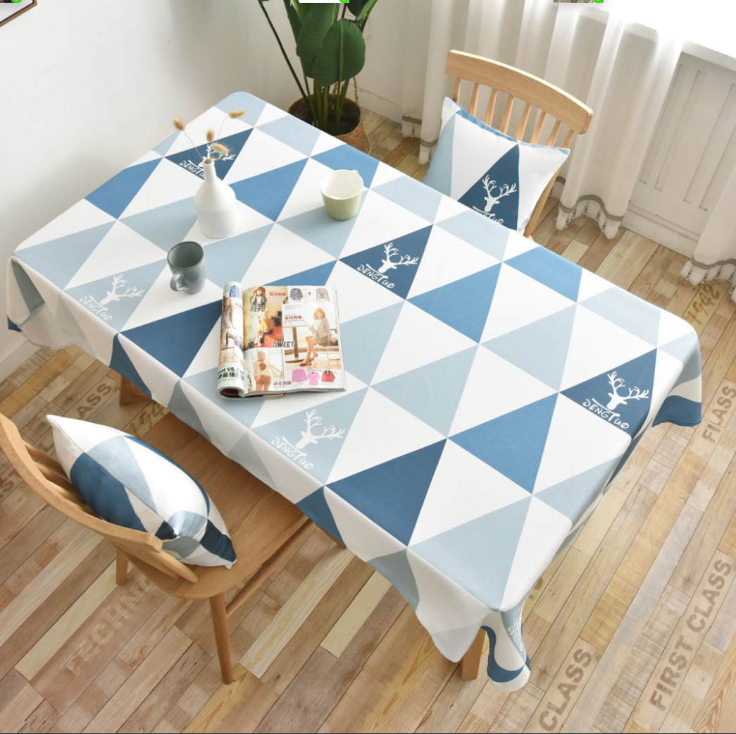 Nordic Geometric Oil-Proof Waterproof Odorless Tablecloth Dining Table and Hair Covers Suit Cloth One Piece Dropshipping