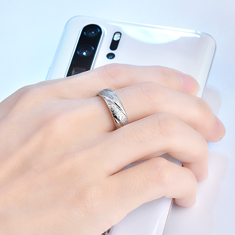 磨砂戒指男车花食指单身戒个性指环潮男霸气流星雨开口男士戒子