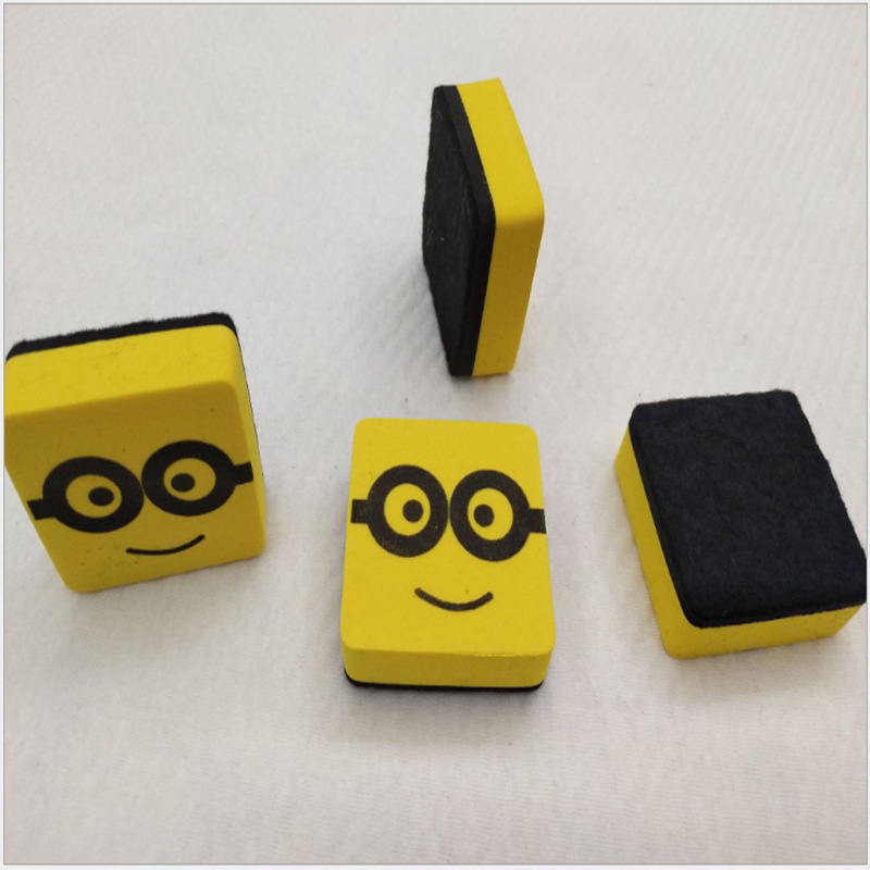 定制加工 eva海绵带磁性黑板擦 泡沫长方形毛毡无痕乒乓球板擦