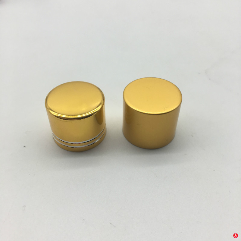 18口径金色电化铝旋盖 化妆品小样瓶盖 颜色可定制 余姚厂家直销