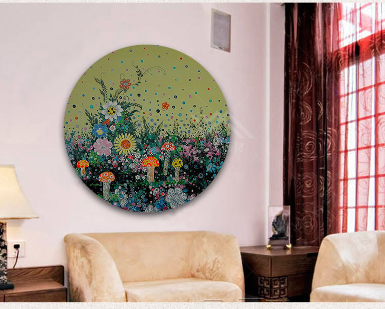 纯亚麻圆形油画框亚麻油画布框成品画布带框丙烯画框油画板油画颜