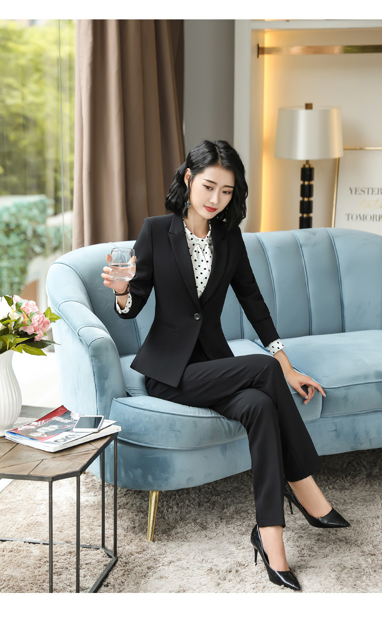 职业装套装女酒店前台迎宾保险会议工作服红色西装外套主持表演服