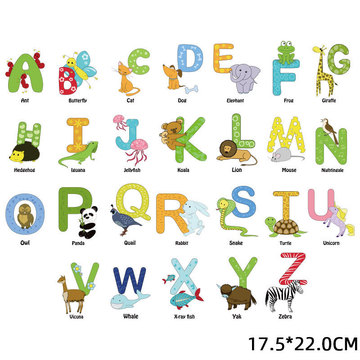 跨境专供字母动物童装烫画 热转印图案烫画加工定制diy衣服贴现货