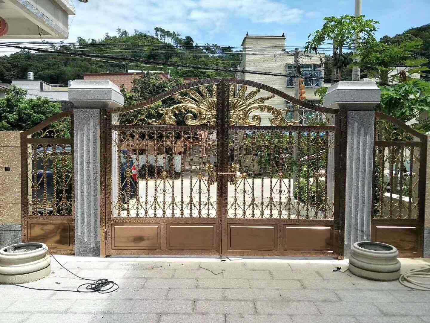 佛山厂家豪华不锈钢庭院大门别墅院子门钢艺庭院大门不锈钢欧式门