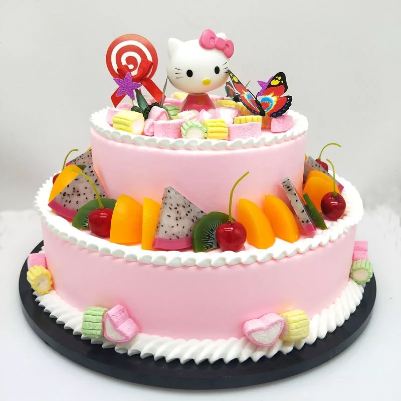 水果kt蛋糕装饰套装摆件公主生日玩具甜品台猫咪烘焙装扮插件摆台