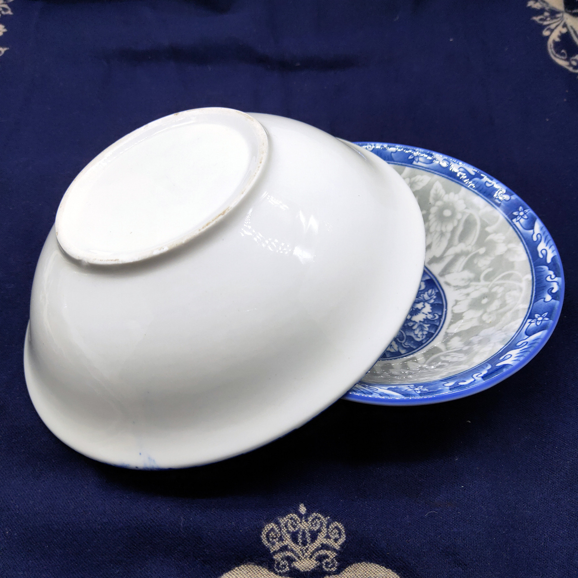 8寸青花斗碗陶瓷碗,酒店厨房餐具,日用瓷陶瓷碗青花系列批发