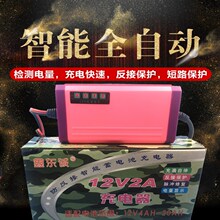 智能12V2A电池充电器20AH 12AH反接保护铅酸电瓶专用带夹子充电机