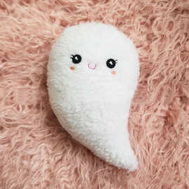 万圣节鬼怪毛绒幽灵白色小幽灵毛绒公仔玩具水滴形可爱娃娃可定制