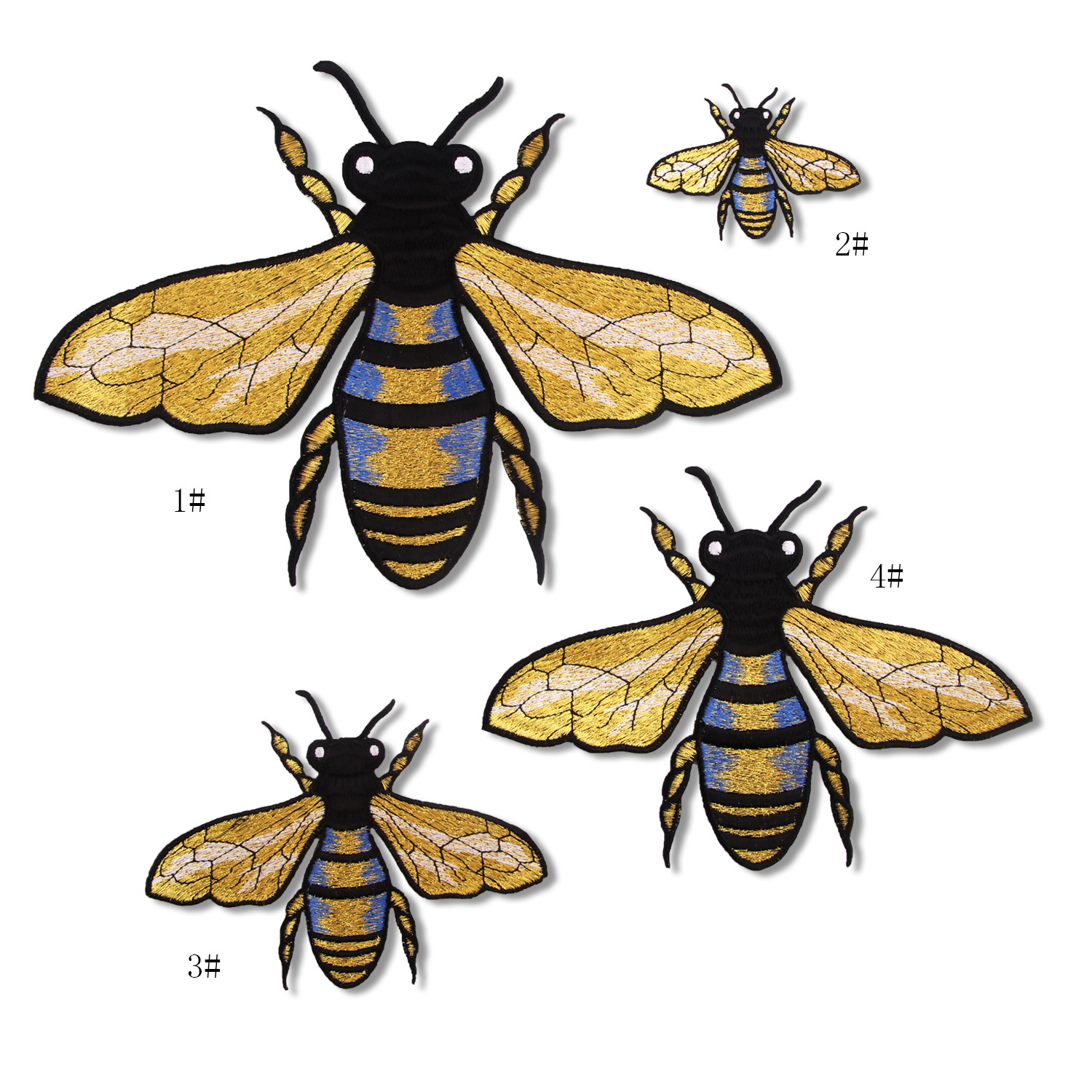 高质感金丝刺绣装饰辅料 蜜蜂珠片布贴刺绣布贴补丁贴服装辅料