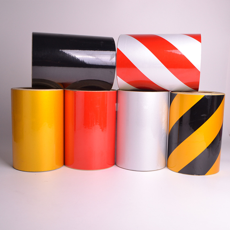 反光膜贴电线杆双色道路直纹路障柱子条纹公路喜路电线示斜反光