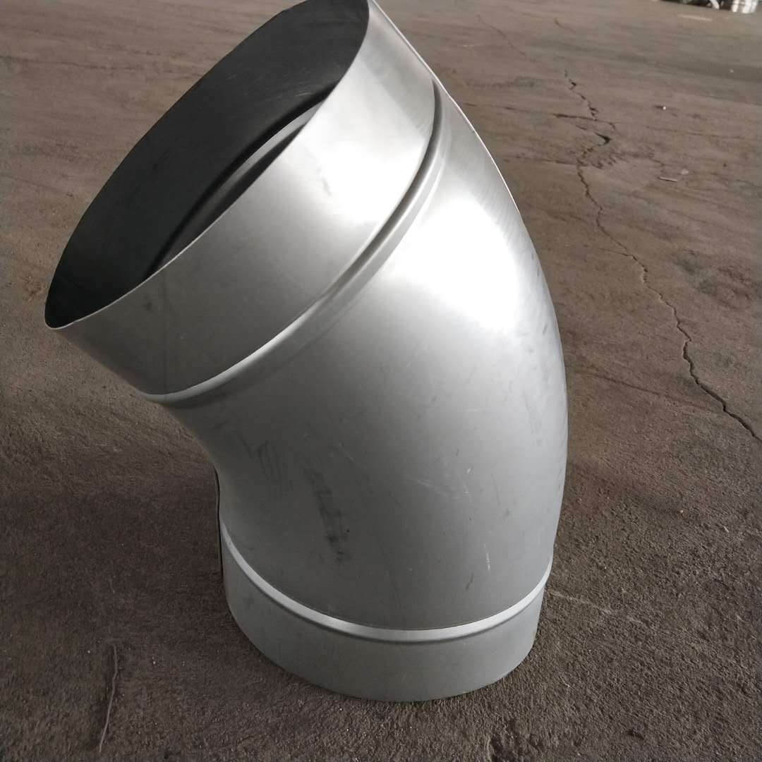 厂家镀锌风管弯头 波纹螺旋白铁皮排烟管 热水器不锈钢弯头