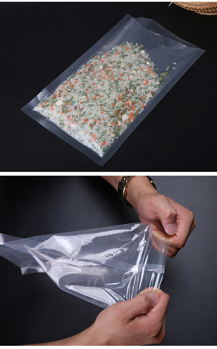 批发真空包装袋耐高温蒸煮袋蒸汽杀菌冷冻透明三边封食品袋塑料