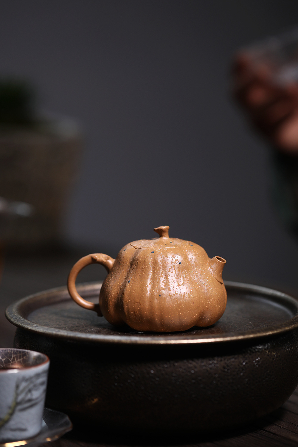 宜兴紫砂壶名家全手工精品仿生器小南瓜花器茶壶160cc功夫茶具