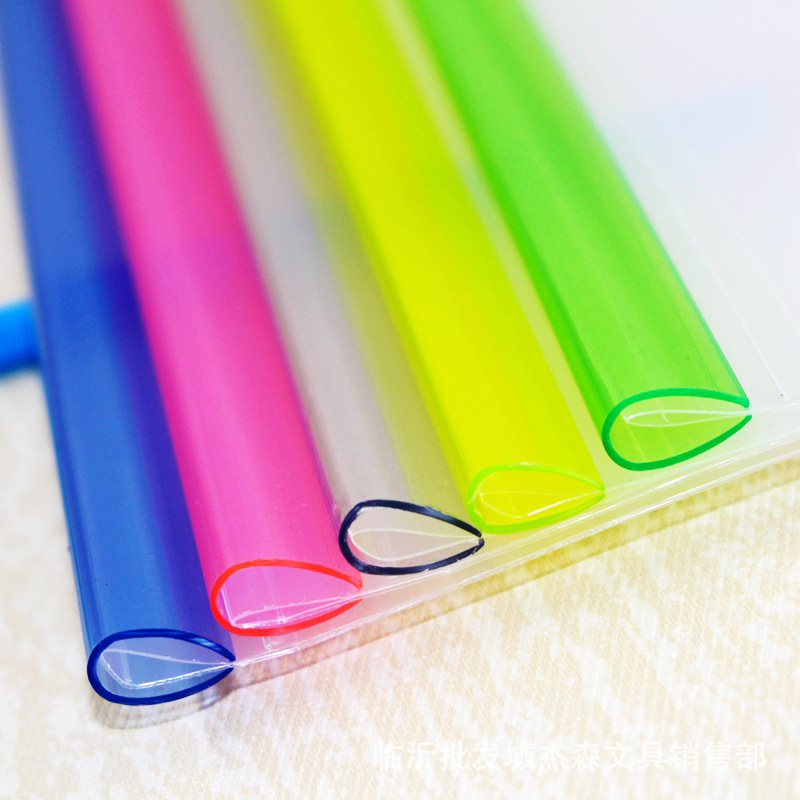 a4扁杆抽杆夹透明pp水滴拉杆夹简历夹彩色塑料报告夹文件夹资料夹