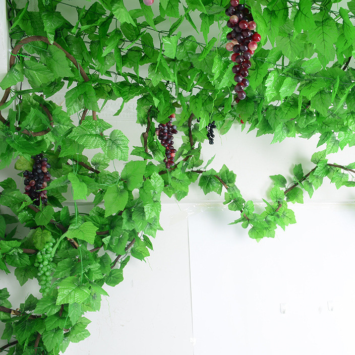 批发仿真葡萄藤条 假水果藤条屋顶客厅酒店吊顶装饰 葡萄藤蔓套装