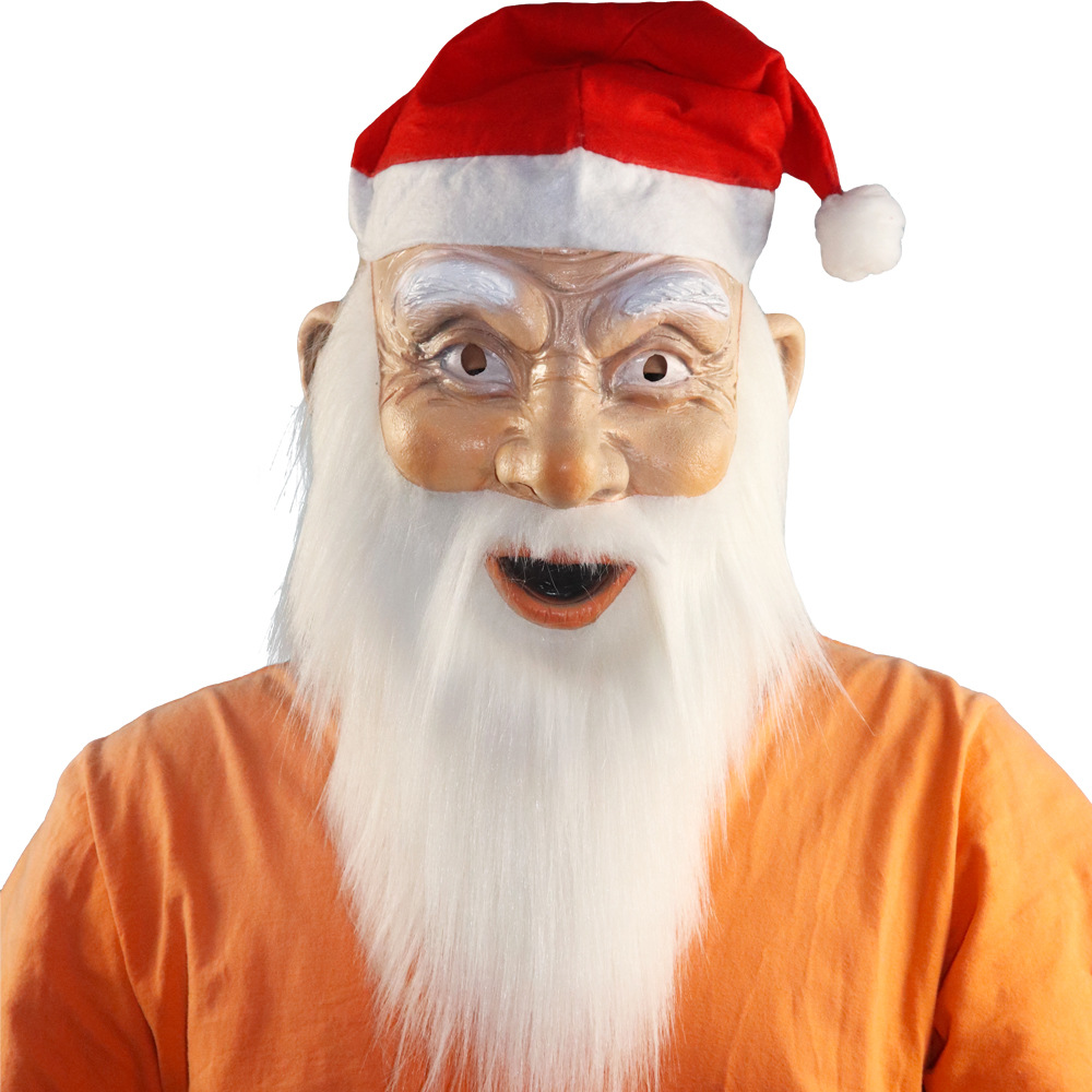 圣诞礼品圣诞老人面具节日乳胶面具化妆舞会面具圣诞老人装扮面具