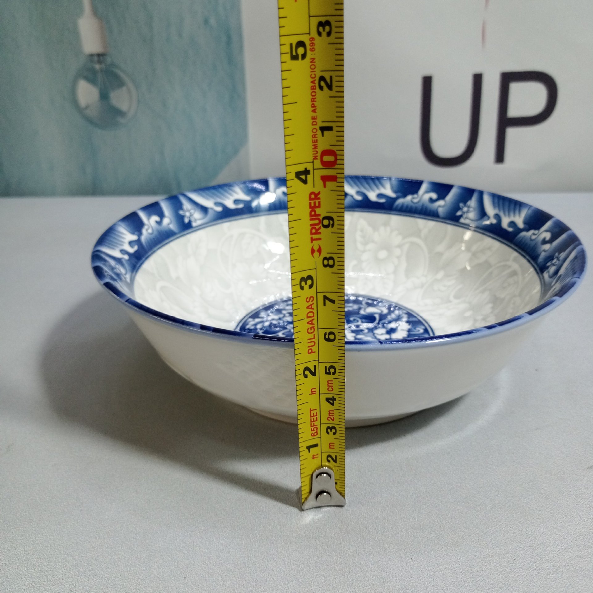 青花7寸航空碗家用喝粥碗面碗沙拉碗汤碗印花陶瓷多用碗_义乌市陶园