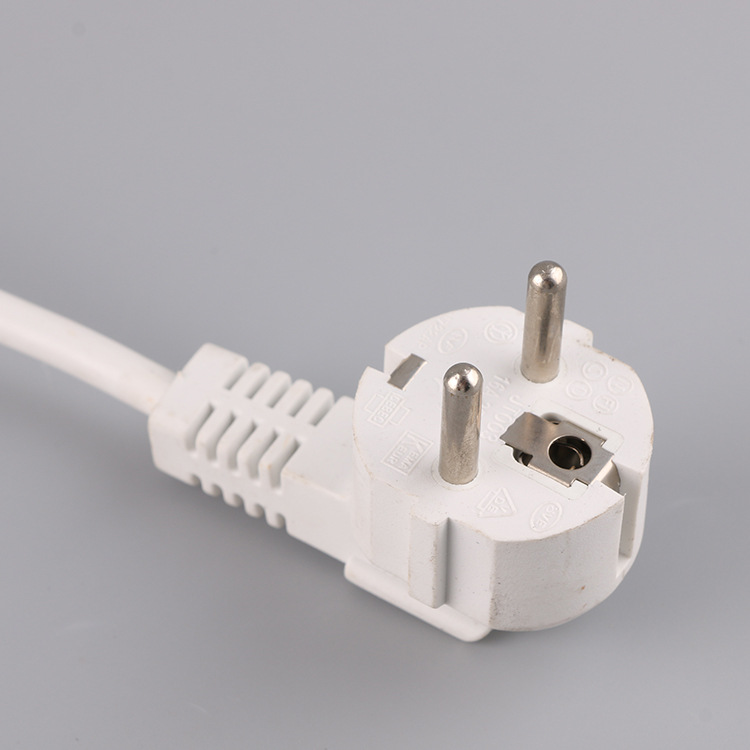 厂家直销欧式二孔圆插头 欧规三芯插头电源线 欧式一圆法国插头