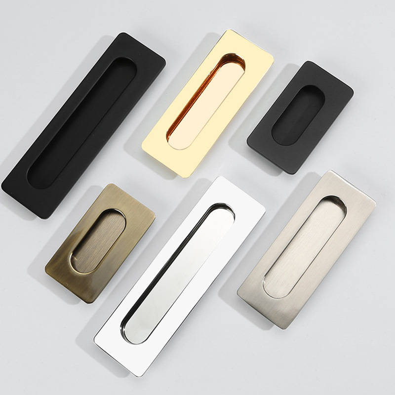 定制移门暗扣手黑色嵌入式暗拉手推拉门简约内嵌把手抽屉隐形拉手