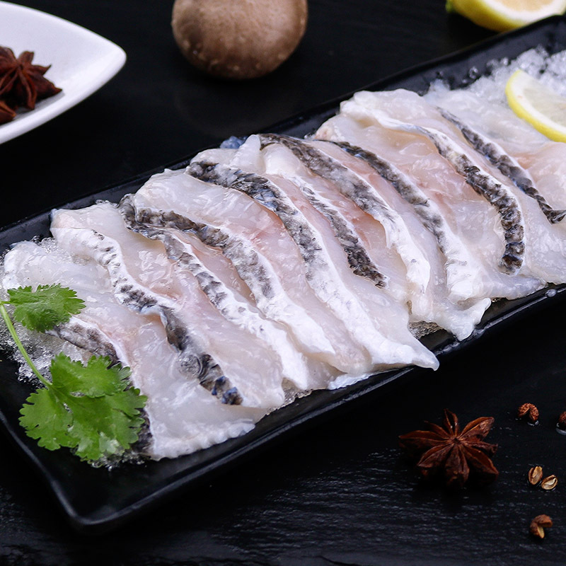 酸辣免浆生鱼片 速冻火锅冒菜店酸菜生鱼片批 海鲜水产半成品