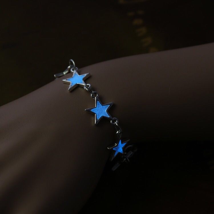 Heart Star Fashion Luminous Bracelet Korean Style Mori Girls Girlfriend Gifts Bracelet Blue Fluorescent Sweet Bracelet