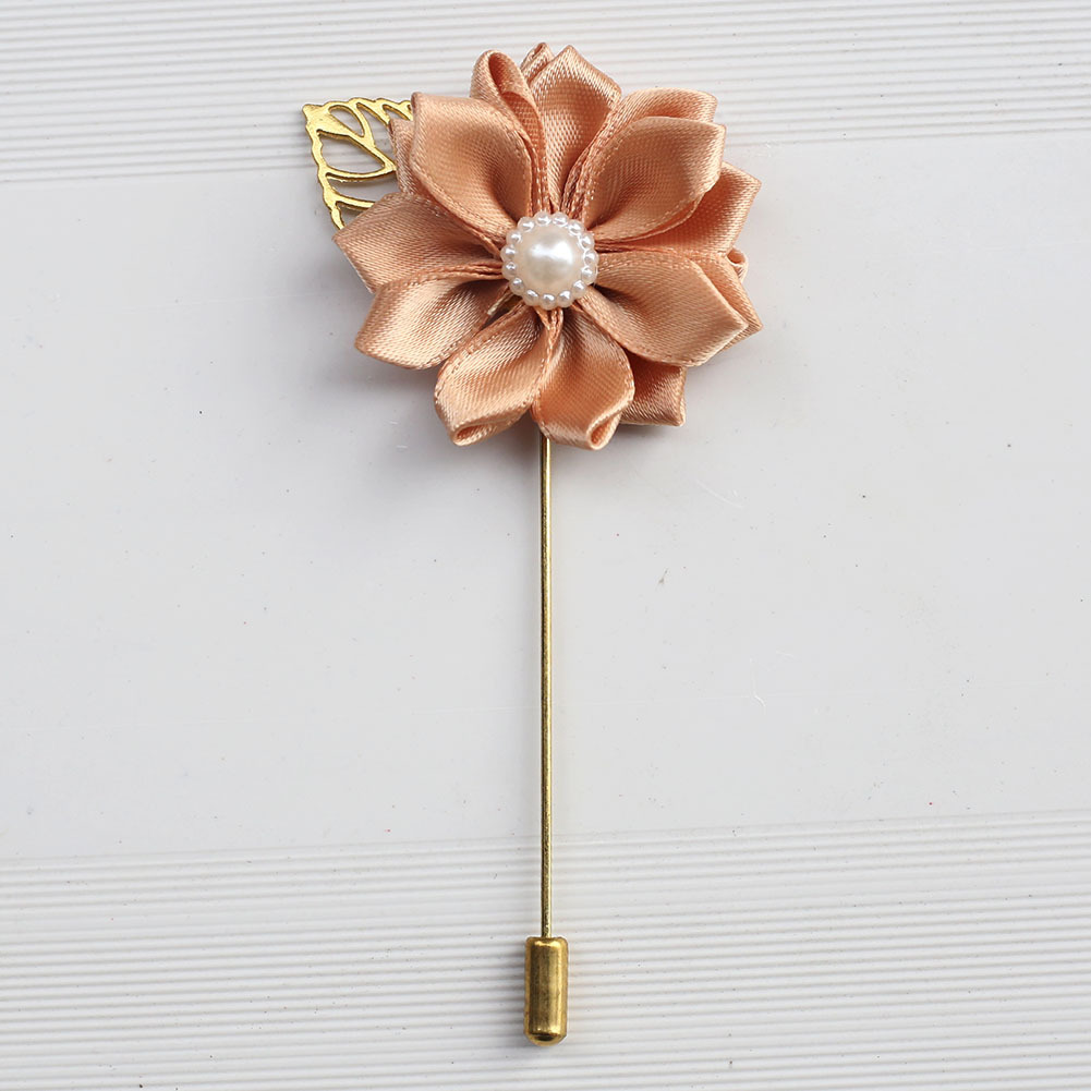 wifelai 手工缎带胸花 金叶子简约新娘新郎胸花 一件代发xh889p