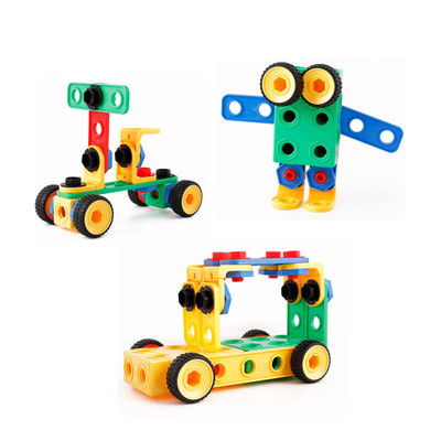 儿童手工益智竹节棍工程螺母多骨聪明棒构造游乐园手工店游乐场