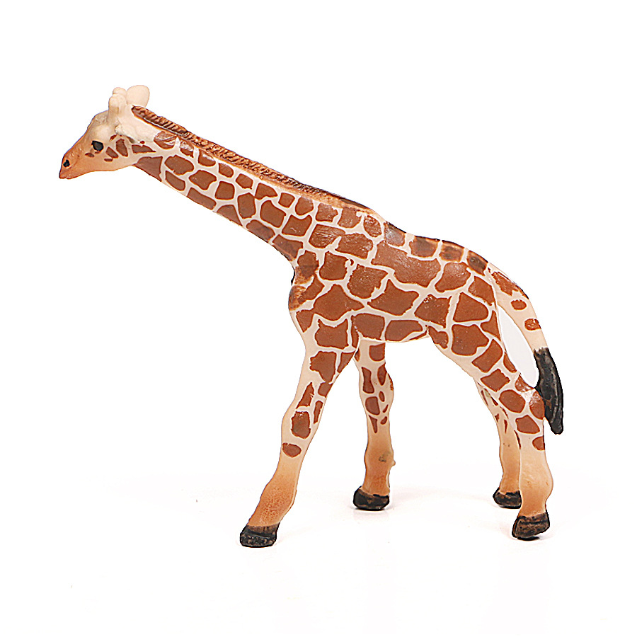 儿童仿真野生动物模型实心静态长颈鹿搪胶套装摆件玩具4款搭配