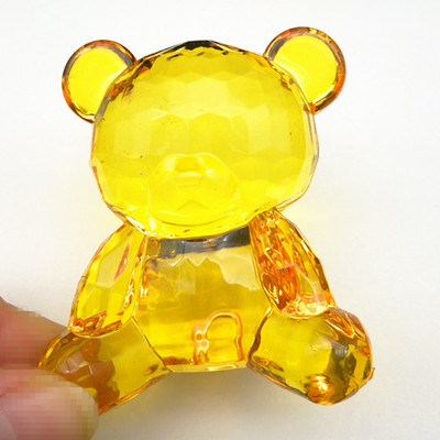 塑料仿水晶大号透明亚克力熊动物摆件儿童玩具电动城抓抓乐水晶熊