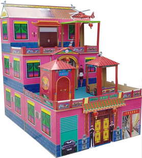 厂家批发殡葬用品纸扎纸活寿衣冥币冥房灵屋新款瓦楞纸四合院